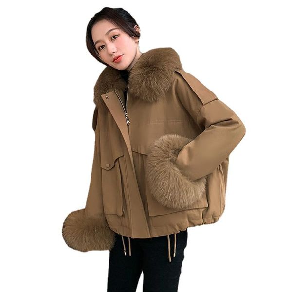 women's jackets winter work clothes parka cotton padded jacket short wool coat, Black;brown
women's jackets winter work clothes parka cotton padded jacket short wool coat, Black;brown