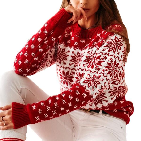 women sweater long sleeve round neck knitted autumn winter warm christmas costume gifts 2021 arrival women's sweaters, White;black
women sweater long sleeve round neck knitted autumn winter warm christmas costume gifts 2021 arrival women's sweaters, White;black