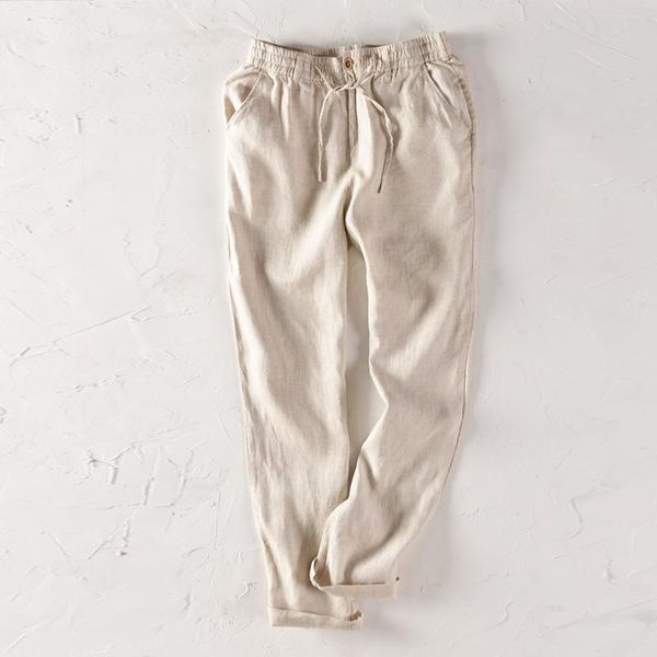 men's pants 1018k pure linen thin for men elastic waist zipper loose breathable casual solid color straight simple male trousers daily, Black
men's pants 1018k pure linen thin for men elastic waist zipper loose breathable casual solid color straight simple male trousers daily, Black