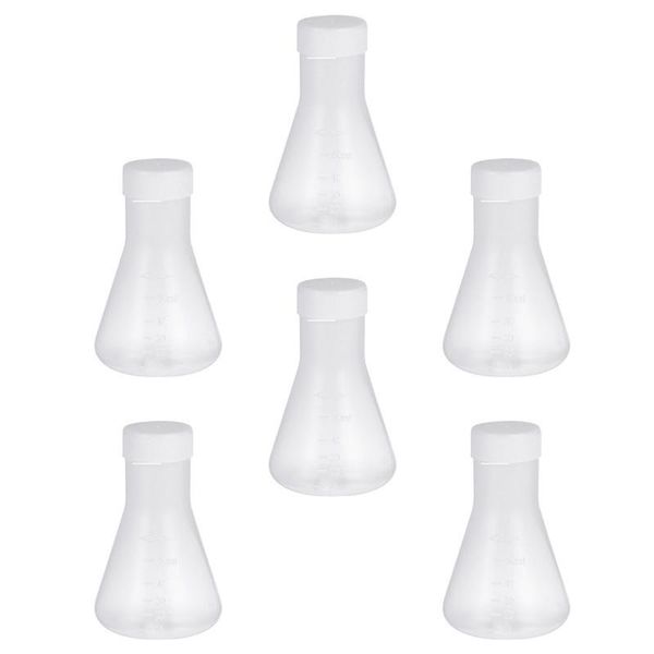 lab supplies 6 pcs plastic flask professional erlenmeyer transparent science