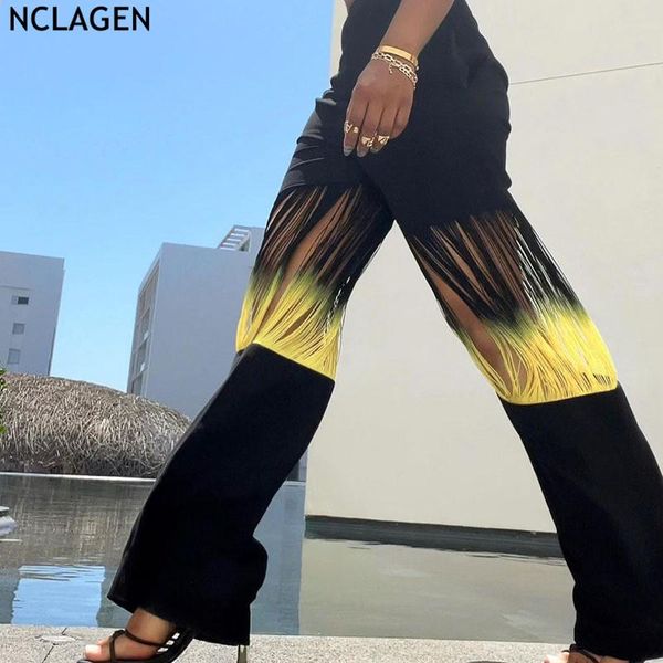 women's pants & capris nclagen stylish tassel hollow out patchwork 2021 streetwear women loose casual fashion high waist trousers capri, Black;white
women's pants & capris nclagen stylish tassel hollow out patchwork 2021 streetwear women loose casual fashion high waist trousers capri, Black;white