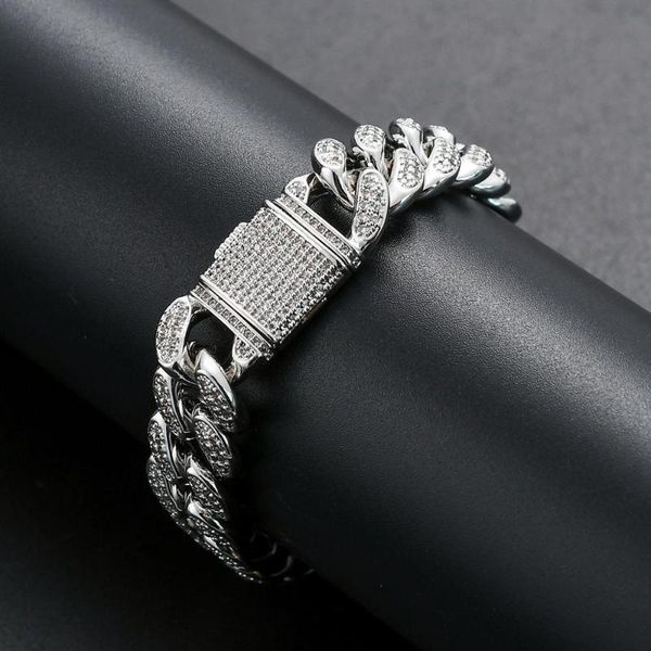 link, chain men hip hop iced out bling bracelets micro pave zircon 15mm width cuban hiphop bracelet fashion jewelry gifts, Black
link, chain men hip hop iced out bling bracelets micro pave zircon 15mm width cuban hiphop bracelet fashion jewelry gifts, Black