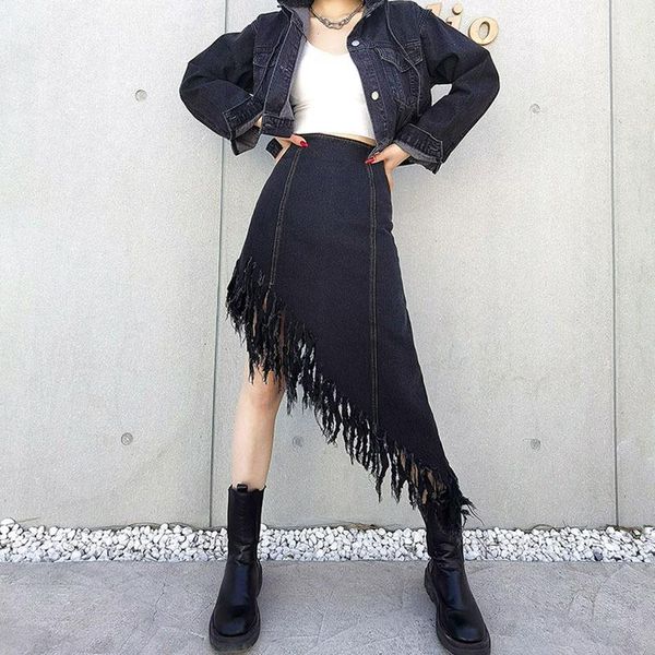 skirts seebeautiful a-line half-boday denim skirt loose irregular tassel hem zipper fashion 2021 spring summer women e183, Black
skirts seebeautiful a-line half-boday denim skirt loose irregular tassel hem zipper fashion 2021 spring summer women e183, Black