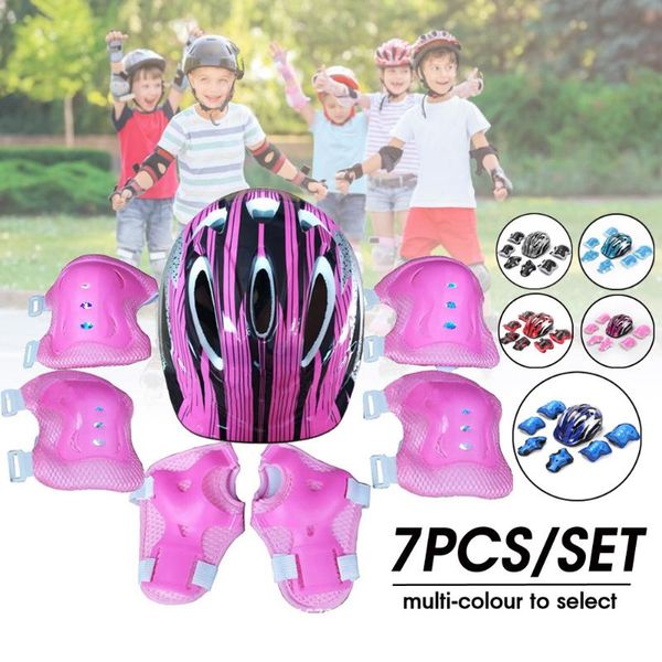 7pcs/set kids safety helmet knee elbow pad sets boy girl cycling skate bicycle protection guard & pads, Black;gray
7pcs/set kids safety helmet knee elbow pad sets boy girl cycling skate bicycle protection guard & pads, Black;gray