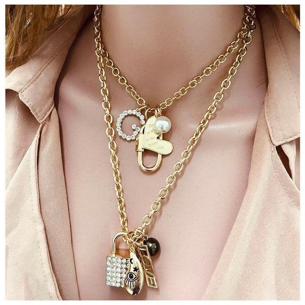 chains big multi-layer crystal key heart pearl charm necklaces and pendants for women vintage gold choker necklace, Silver
chains big multi-layer crystal key heart pearl charm necklaces and pendants for women vintage gold choker necklace, Silver