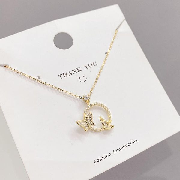 pendant necklaces woman necklace smile zircon butterfly short clavicle chain, Silver
pendant necklaces woman necklace smile zircon butterfly short clavicle chain, Silver