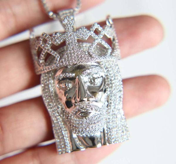pendant necklaces promotion 2021 iced out hip hop bling lab cz micro pave silver color jesus head sparking mens curb chain necklace jewelry
pendant necklaces promotion 2021 iced out hip hop bling lab cz micro pave silver color jesus head sparking mens curb chain necklace jewelry