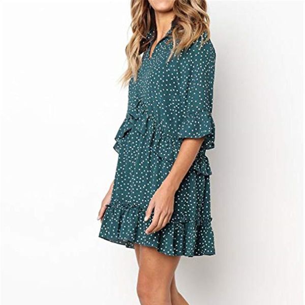 casual dresses ladies fashion v-neck pullover print polka dot ruffled petal sleeve dress slim waist elegant boho ruffles beach short, Black;gray
casual dresses ladies fashion v-neck pullover print polka dot ruffled petal sleeve dress slim waist elegant boho ruffles beach short, Black;gray