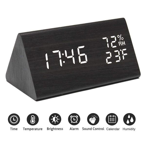 other clocks & accessories digital alarm clock wooden electronic led time display sound control 3 settings humidity temperature detect table
other clocks & accessories digital alarm clock wooden electronic led time display sound control 3 settings humidity temperature detect table