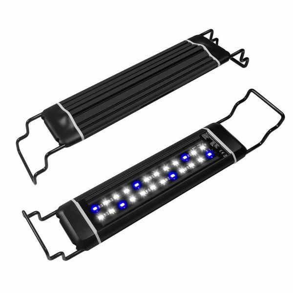 aquariums lighting 100-240v aquarium led fish tank light lamp fixture with extendable brackets white and blue leds for 28-63cm