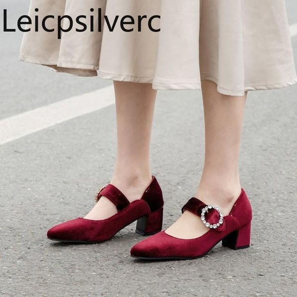 pumps spring and autumn fashion crystal square head shallow mouth buckle thick heel mid women's shoes plus size 32-43 dress, Black
pumps spring and autumn fashion crystal square head shallow mouth buckle thick heel mid women's shoes plus size 32-43 dress, Black