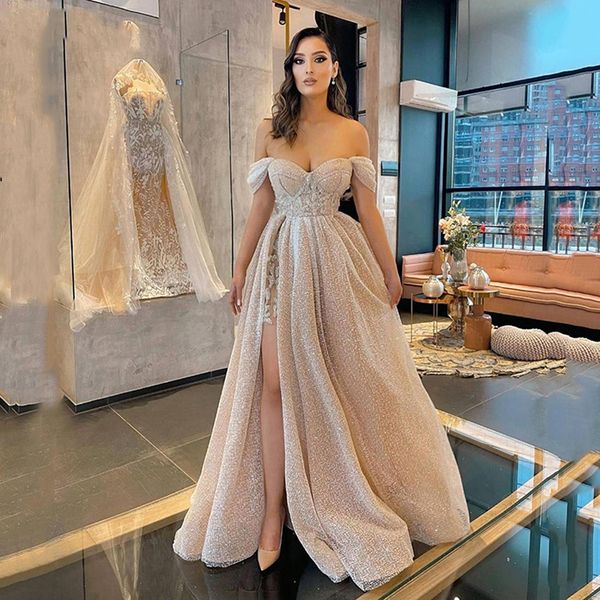 off the shoulder sequined split evening dresses short sleeves sweep train appliqued fromal prom gowns robe de soiree, Black;red
off the shoulder sequined split evening dresses short sleeves sweep train appliqued fromal prom gowns robe de soiree, Black;red