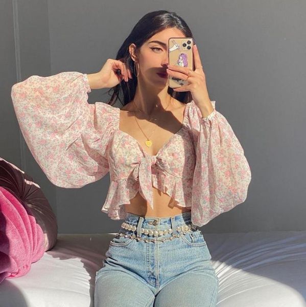 women's blouses & shirts 2021 spring autumn v-neck lace up crop fashion high street women gilr's long sleeve floral chiffon, White
women's blouses & shirts 2021 spring autumn v-neck lace up crop fashion high street women gilr's long sleeve floral chiffon, White