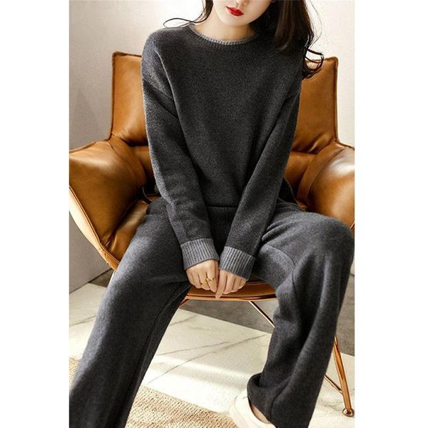 women's two piece pants women 2021 autumn winter fashion knitted set female elegant long sleeve o-neck pullover + outfits ladies casual, White
women's two piece pants women 2021 autumn winter fashion knitted set female elegant long sleeve o-neck pullover + outfits ladies casual, White