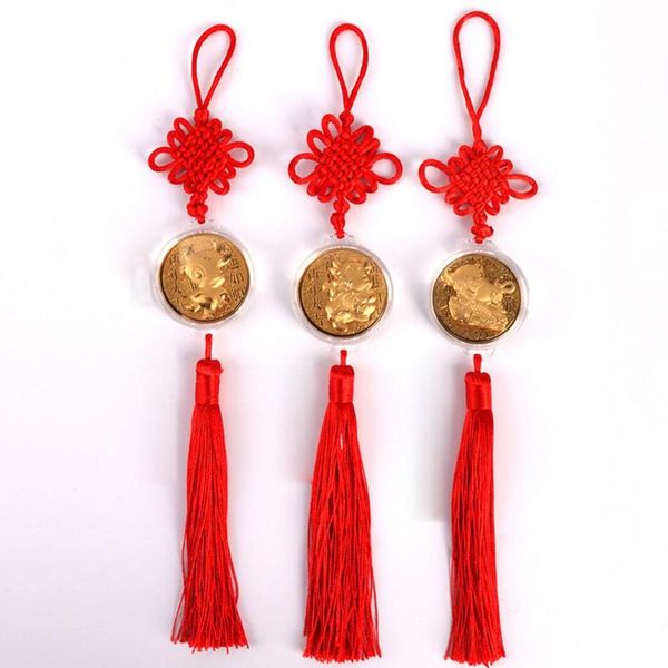 decorative objects & figurines gold foil hanging pendant knot 2021 lucky coin car hanger for decor
decorative objects & figurines gold foil hanging pendant knot 2021 lucky coin car hanger for decor