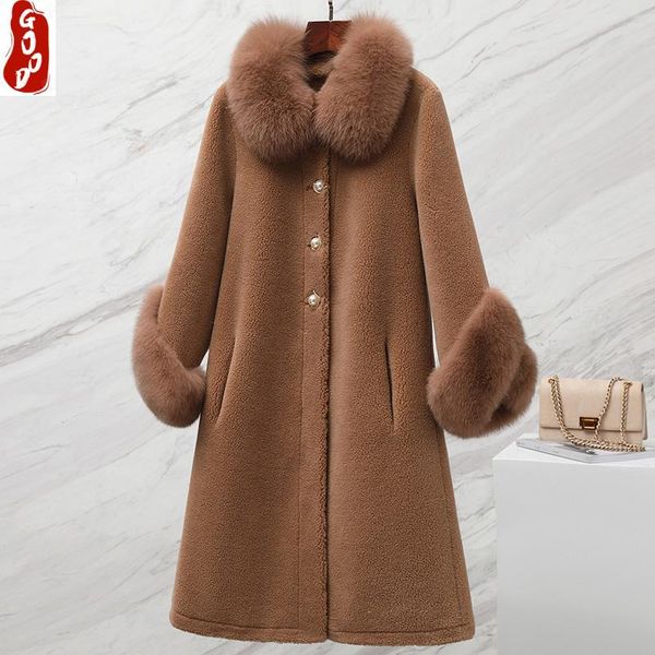 women's fur & faux real coat elegant winter women clothes 2021 korean warm wool long jacket + collar cashmere coats 19c3909, Black
women's fur & faux real coat elegant winter women clothes 2021 korean warm wool long jacket + collar cashmere coats 19c3909, Black