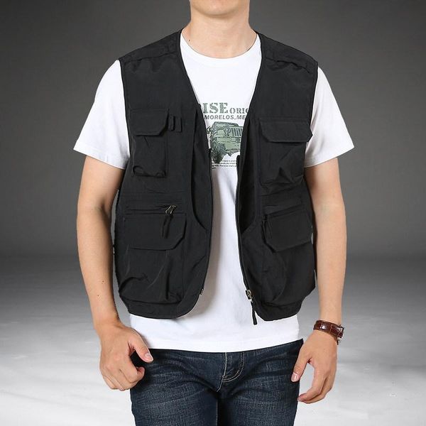 men's vests m-6xl sleeveless vest jacket coat tactical waistcoat multi-pockets fishing pography mountaineering hiking clothes, Black;white
men's vests m-6xl sleeveless vest jacket coat tactical waistcoat multi-pockets fishing pography mountaineering hiking clothes, Black;white