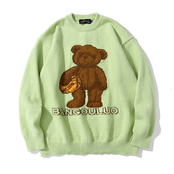 men's sweaters brand jacquard bear sweater knitted for man and woman loose lazying green style black hip-hop tide of large size couple, White;black
men's sweaters brand jacquard bear sweater knitted for man and woman loose lazying green style black hip-hop tide of large size couple, White;black