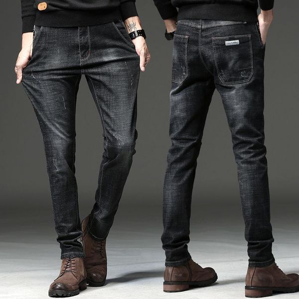 men's jeans spring and summer stretch korean version of slim feet pants trend young denim casual 2021 trousers, Blue
men's jeans spring and summer stretch korean version of slim feet pants trend young denim casual 2021 trousers, Blue