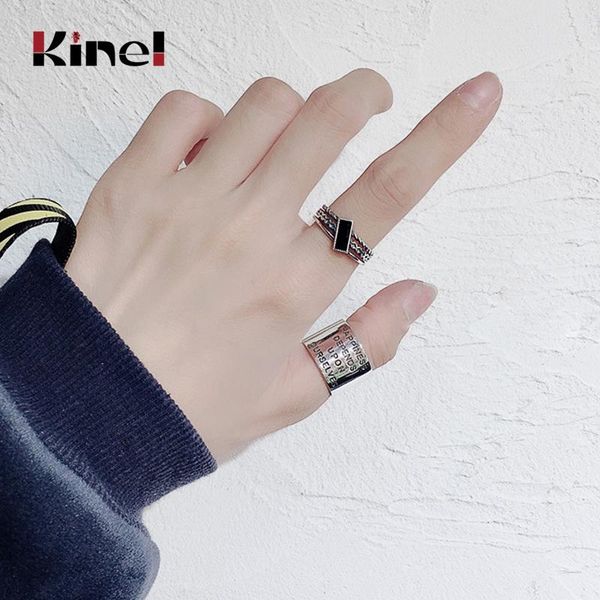cluster rings kinel trendy classic 925 silver ring vintage geometric woman jewelry letter fine bijoux original design, Golden;silver
cluster rings kinel trendy classic 925 silver ring vintage geometric woman jewelry letter fine bijoux original design, Golden;silver