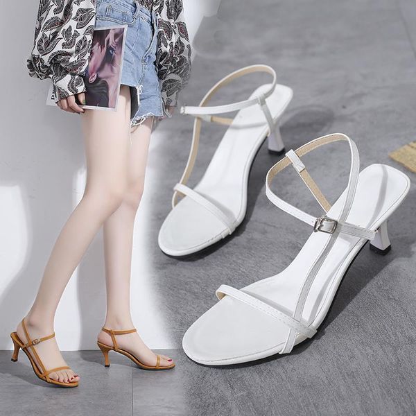 summer heels women sandals open toe shoes thin high party stiletto dress, Black