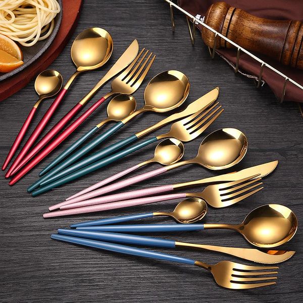 pieces black gold dinnerware set stainless steel cutlery table knife fork spoon nordic kitchen accessories sets
pieces black gold dinnerware set stainless steel cutlery table knife fork spoon nordic kitchen accessories sets