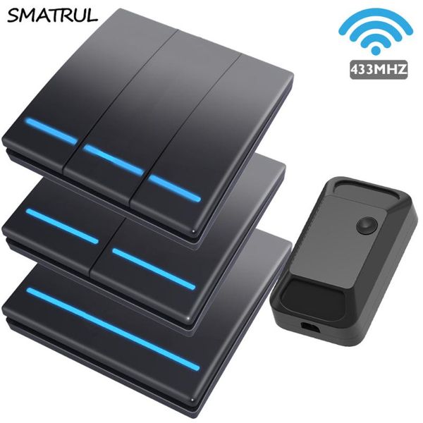 smart home control smatrul push wireless switch light 433mhz 100m rf remote 110v 220v 2000w wall panel button ceiling lamp 1/2/3 gang
smart home control smatrul push wireless switch light 433mhz 100m rf remote 110v 220v 2000w wall panel button ceiling lamp 1/2/3 gang