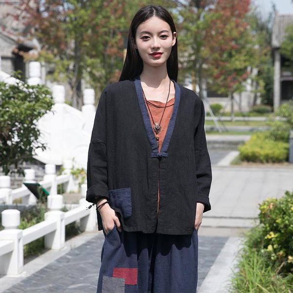 women's blouses & shirts aransue autumn and spring 2021 original cotton linen clothing retro loose cardigan sand wash coat, White
women's blouses & shirts aransue autumn and spring 2021 original cotton linen clothing retro loose cardigan sand wash coat, White