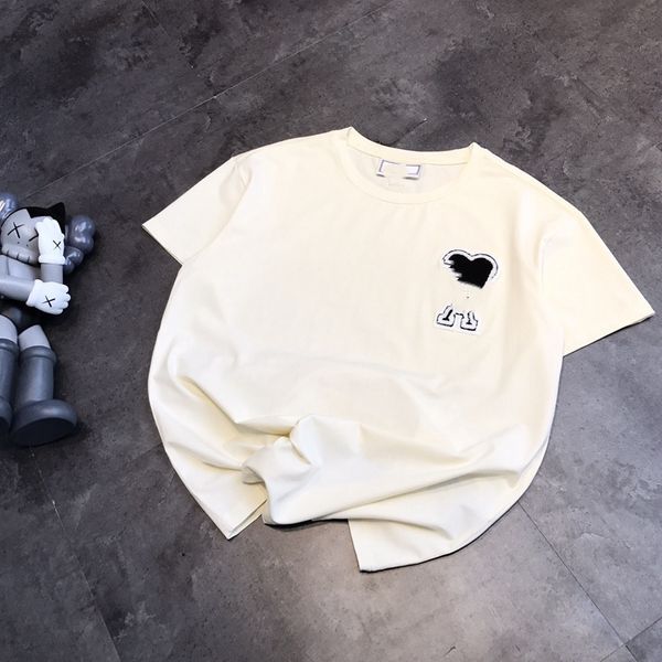 brand t shirt polos flocking three-dimensional embroidery love back letter cy color men's women's same lover's t-shirt, White
brand t shirt polos flocking three-dimensional embroidery love back letter cy color men's women's same lover's t-shirt, White