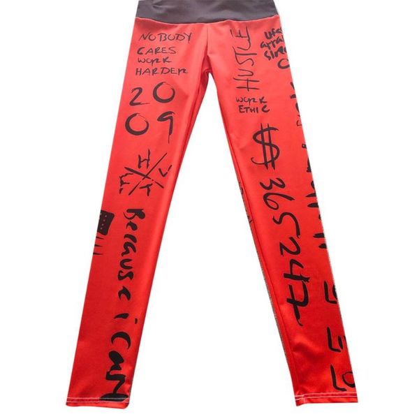 yoga outfit women comfortable breathable pants digital letter printing leggings women's sports fitness