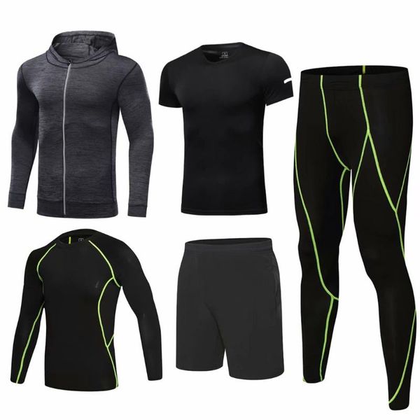men's tracksuits fitness suit 5 pieces/set quick-dry plastic workout tights gym running, Gray
men's tracksuits fitness suit 5 pieces/set quick-dry plastic workout tights gym running, Gray