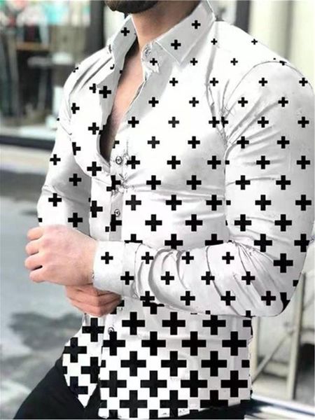 men's casual shirts 2021 goth style slim fit shirt spring/autumn lapel street fashion printed long-sleeve, White;black
men's casual shirts 2021 goth style slim fit shirt spring/autumn lapel street fashion printed long-sleeve, White;black