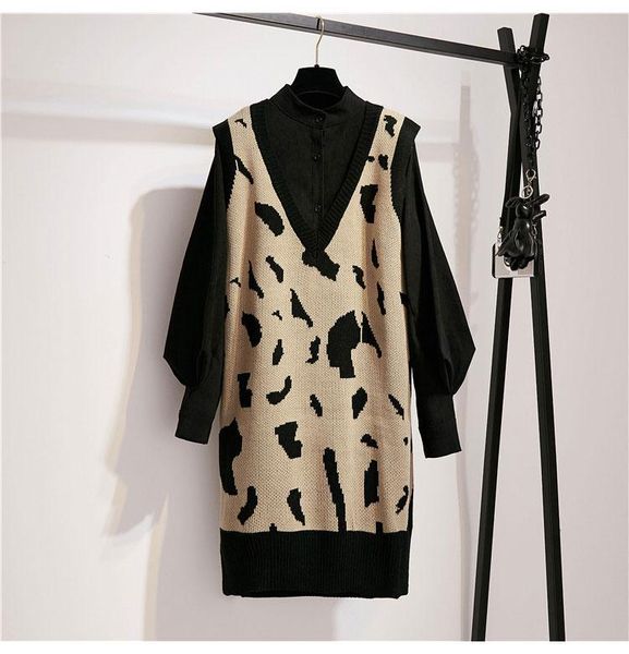 two piece dress 2021 autumn spring women long sleeves shirts + v neck kniited 2 pcs sets female suits outfit a2043, White
two piece dress 2021 autumn spring women long sleeves shirts + v neck kniited 2 pcs sets female suits outfit a2043, White