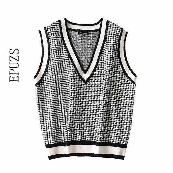blue plaid vest women fashion oversized knitted vest sweater v neck sleeveless loose female waistcoat chic 210430, White
blue plaid vest women fashion oversized knitted vest sweater v neck sleeveless loose female waistcoat chic 210430, White