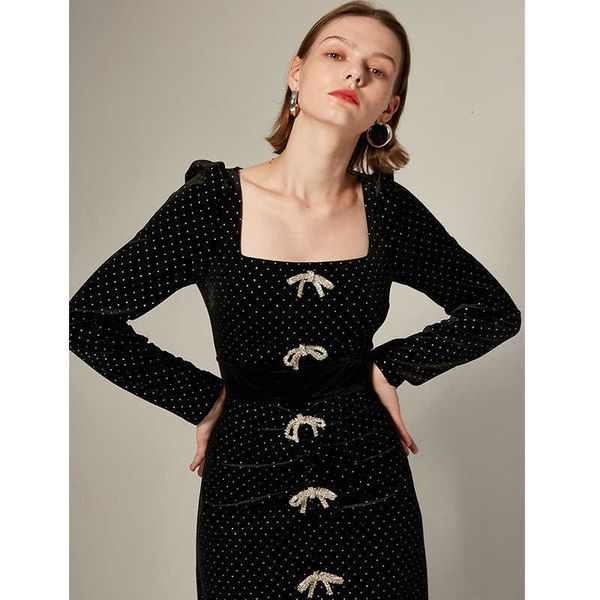 luxury evening dress exquisite butterfly sier perm elegant square neck high-end black veet in autumn 2021, Black;gray
luxury evening dress exquisite butterfly sier perm elegant square neck high-end black veet in autumn 2021, Black;gray