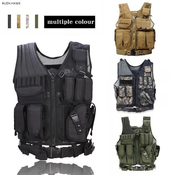 army combat tactical vest men's shooting hunting adjustable outdoor cs training protective jackets, Camo;black
army combat tactical vest men's shooting hunting adjustable outdoor cs training protective jackets, Camo;black