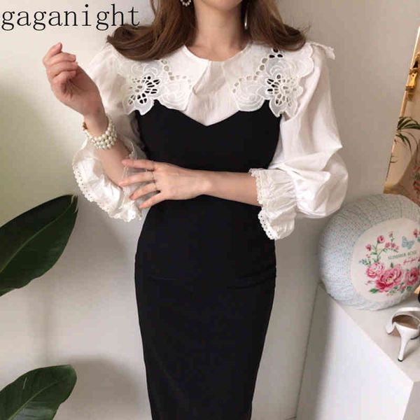 gaganight elegant vintage women two pieces set white hollow out shirt black sleeveless maxi dress plus size spring fashion 210519
gaganight elegant vintage women two pieces set white hollow out shirt black sleeveless maxi dress plus size spring fashion 210519