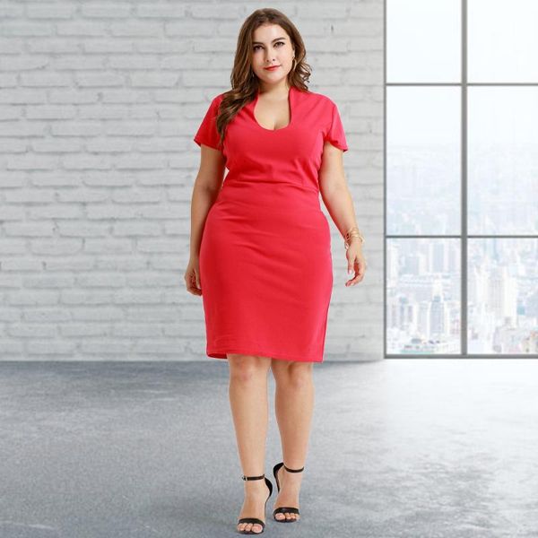 plus size dresses women dress fashion slim ol style short sleeve red vestidos office elegant retro women's knee 2021, Black
plus size dresses women dress fashion slim ol style short sleeve red vestidos office elegant retro women's knee 2021, Black