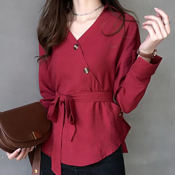 women's blouses & shirts 2021 spring autumn korean fashion clothing v-neck women and bloues loose long sleeve solid blusas feminina, White
women's blouses & shirts 2021 spring autumn korean fashion clothing v-neck women and bloues loose long sleeve solid blusas feminina, White
