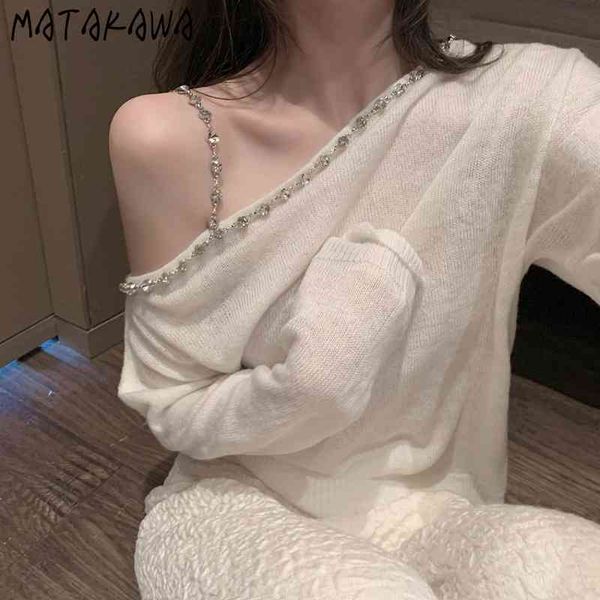 matakawa irregular sweater women french long sleeve women's pullovers spring loose casual solid woman sweaters 210513, White;black
matakawa irregular sweater women french long sleeve women's pullovers spring loose casual solid woman sweaters 210513, White;black