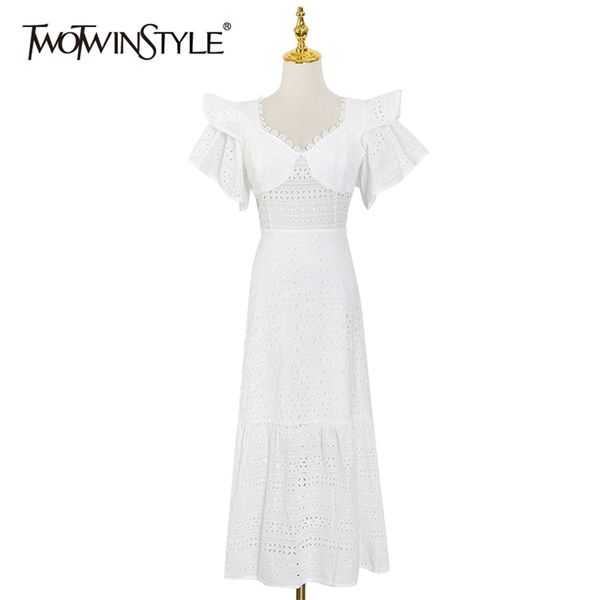 white hollow out elegant dress for women v neck short sleeve high waist solid mid dresses female summer clothes 210520, Black;gray
white hollow out elegant dress for women v neck short sleeve high waist solid mid dresses female summer clothes 210520, Black;gray