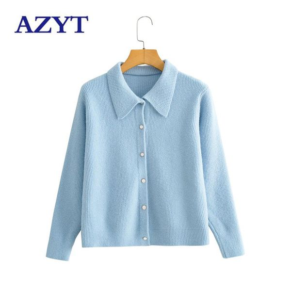 women's knits & tees azyt autumn turn down collar women sweater cardigan solid color soft knitted jacket female 2021 knitwear, White
women's knits & tees azyt autumn turn down collar women sweater cardigan solid color soft knitted jacket female 2021 knitwear, White