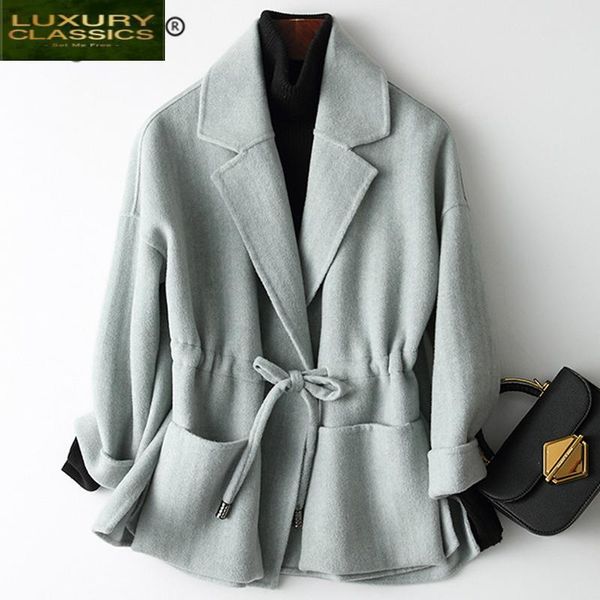 women's wool & blends coat women 2021 winter elegant jacket autumn double-faced woolen coats ladies spring vintage casaco feminino 73, Black
women's wool & blends coat women 2021 winter elegant jacket autumn double-faced woolen coats ladies spring vintage casaco feminino 73, Black