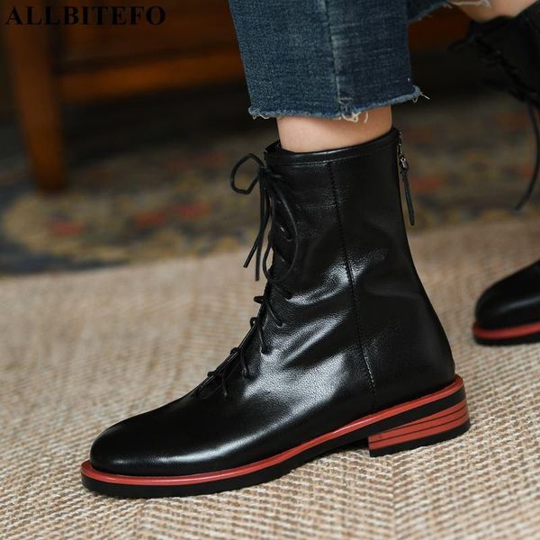 boots allbitefo lace-up comfortable soft genuine leather women low heel motocycle autumn fashion girls ankle, Black
boots allbitefo lace-up comfortable soft genuine leather women low heel motocycle autumn fashion girls ankle, Black