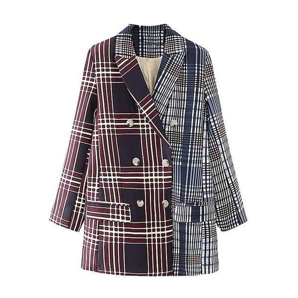 women's suits & blazers elegant women plaid patchwork ladies notched collar jackets streetwear female chic pocket coats, White;black
women's suits & blazers elegant women plaid patchwork ladies notched collar jackets streetwear female chic pocket coats, White;black