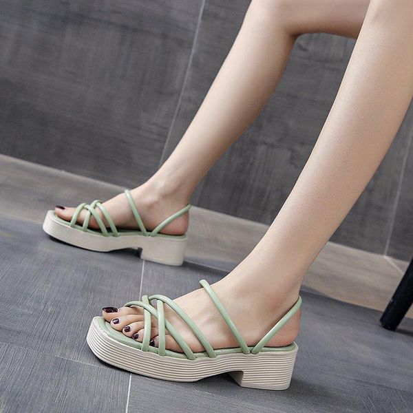 slippers 2021 spring and summer fashion sandals women's mid-heel platform cross straps, Black
slippers 2021 spring and summer fashion sandals women's mid-heel platform cross straps, Black