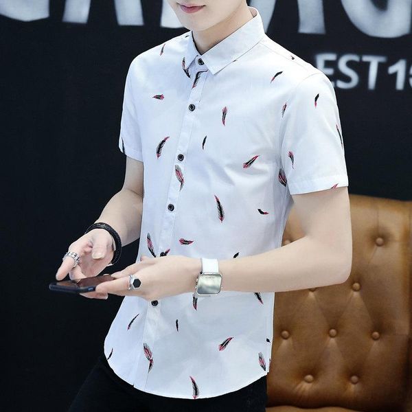 men's casual shirts summer fashion handsome simplicity shirt lapel chic cardigan floral high-end brand slim harajuku short sleeve, White;black
men's casual shirts summer fashion handsome simplicity shirt lapel chic cardigan floral high-end brand slim harajuku short sleeve, White;black