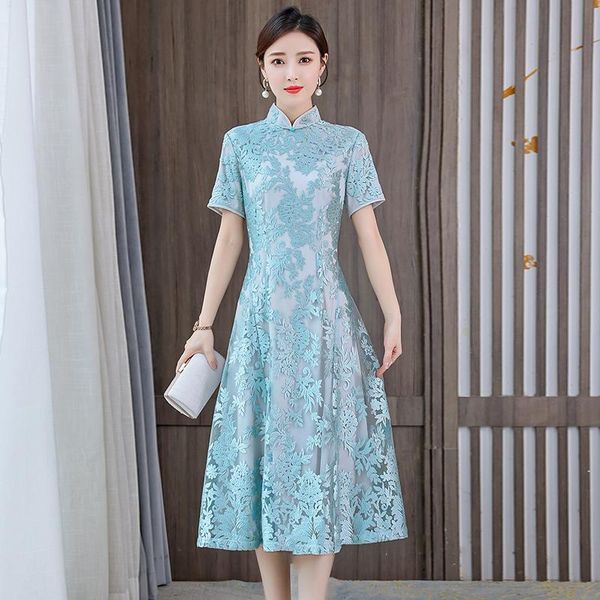 casual dresses 2021 summer women elegant long dress embroidery vintage chinese style improved cheongsam, Black;gray
casual dresses 2021 summer women elegant long dress embroidery vintage chinese style improved cheongsam, Black;gray