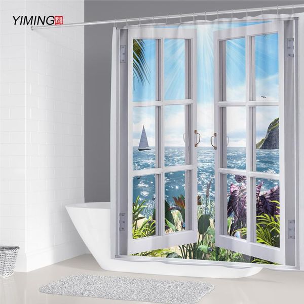 200x180cm bathroom decorative shower curtain window seaside scenery printed polyester waterproof household with hook curtains
200x180cm bathroom decorative shower curtain window seaside scenery printed polyester waterproof household with hook curtains