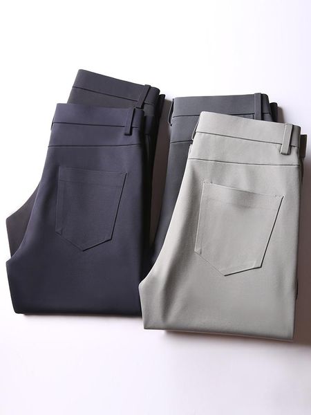 autumn high end rubber pressed men's trousers elastic anti-wrinkle twill fabric slim straight pants, Black
autumn high end rubber pressed men's trousers elastic anti-wrinkle twill fabric slim straight pants, Black